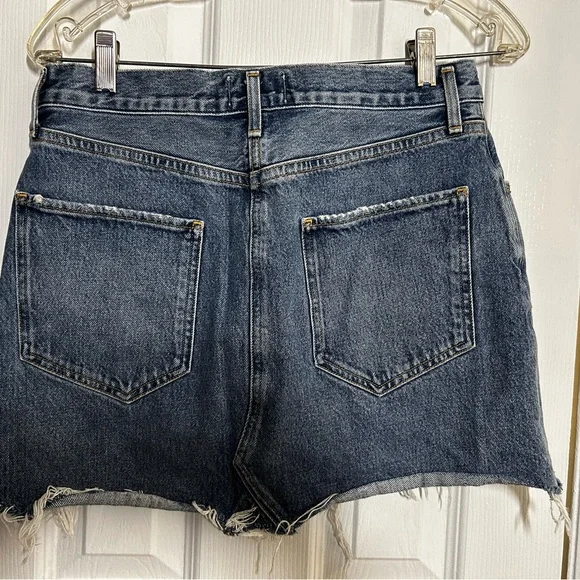 Agolde Distressed Denim Mini Skirt - Blue - Picture 7 of 10